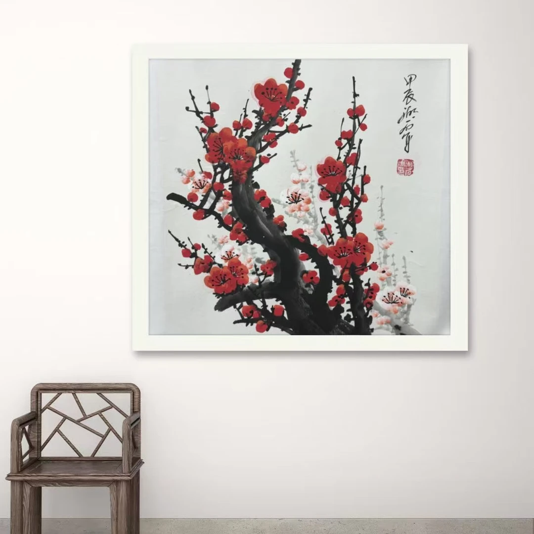 湖石 1平尺 国画 梅花