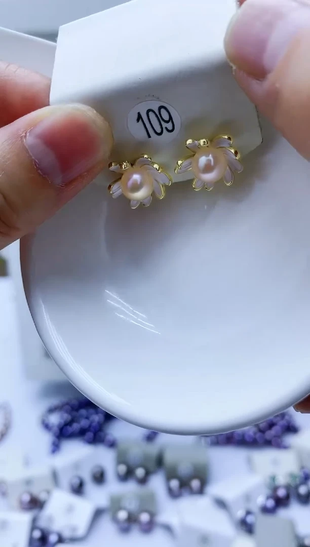 【闪购商品】淡水珍珠耳饰银S925镶嵌109