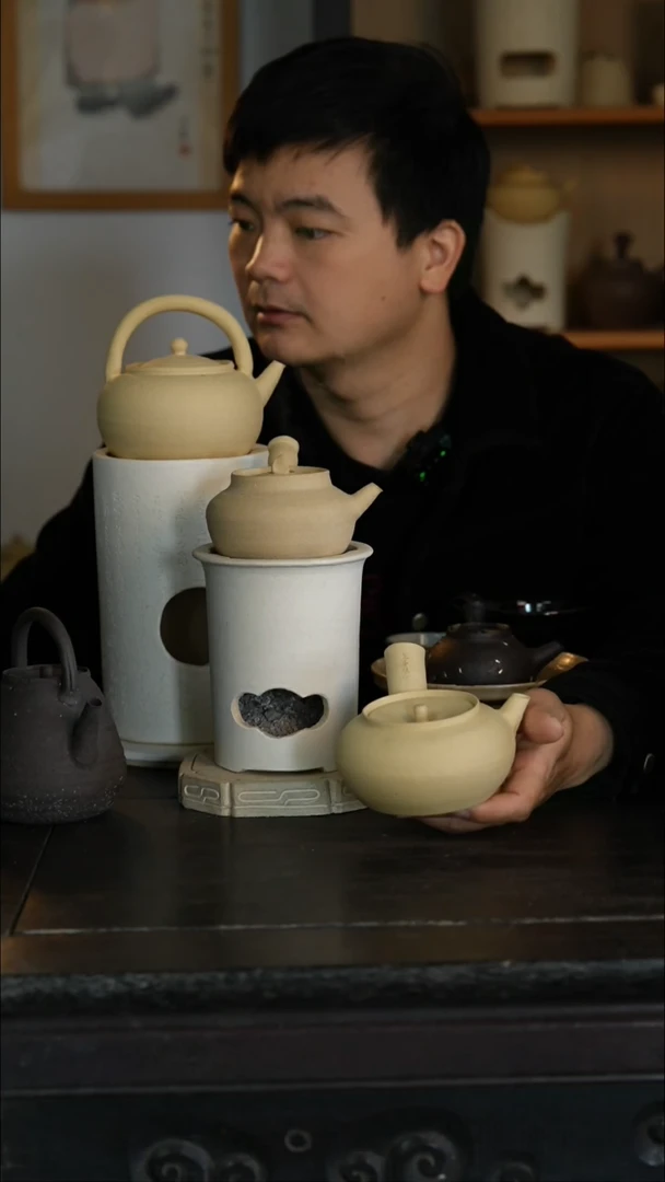 【闪购商品】1320CC白泥茶壶配炉口径12