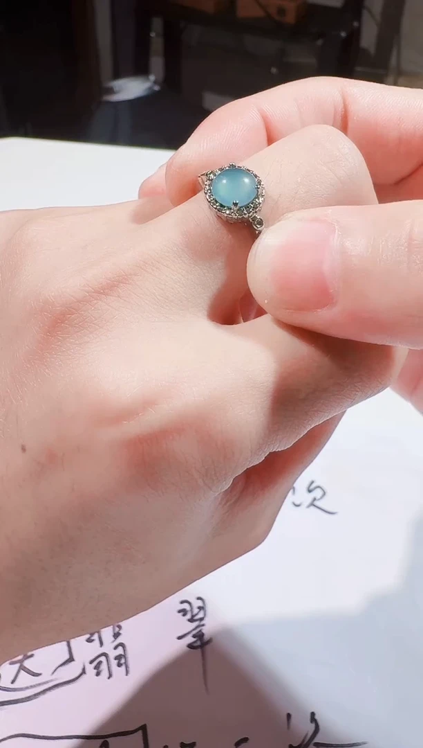 翡翠戒指14K金镶嵌天然A货翡翠a货戒指多样性发货9129