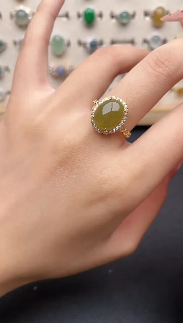 【闪购商品】翡翠戒指银S925镶嵌一物一证一礼盒