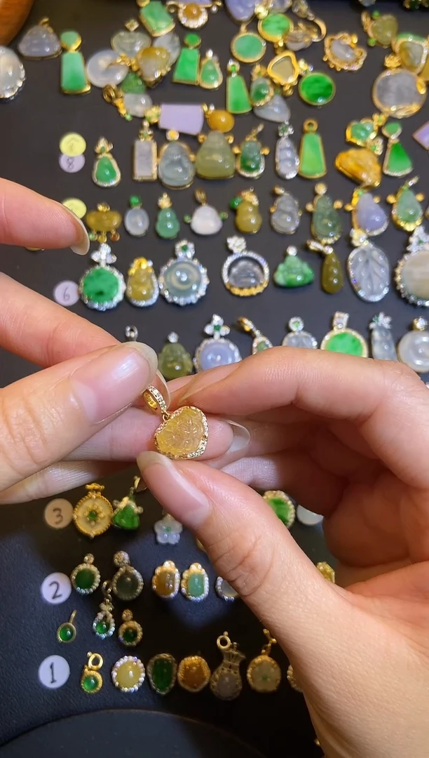 吊坠(不含链)银S925镶嵌翡翠1