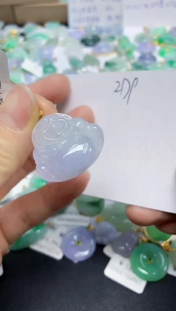翡翠18K金镶嵌颈饰天然缅甸翡翠A货
