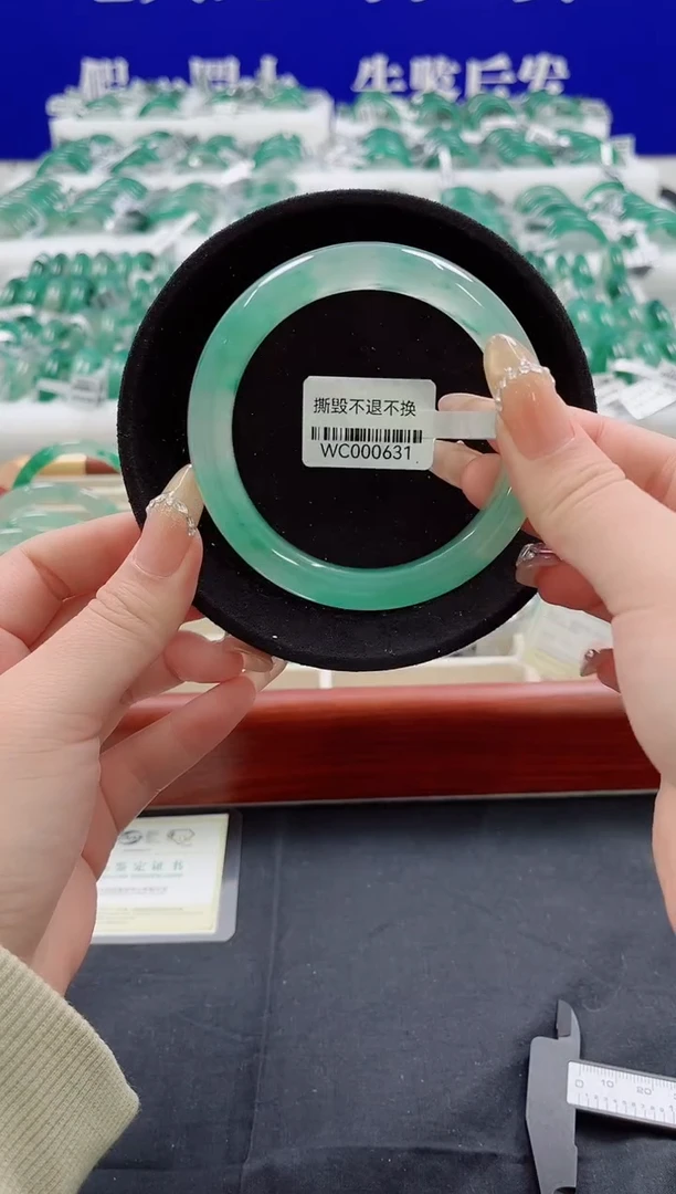 未镶嵌手镯石英质玉（非洲翠）圈口61