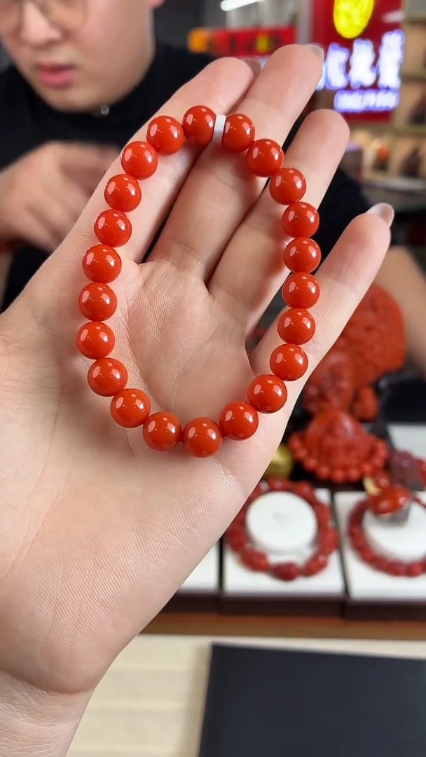 未镶嵌保山滴水洞手串8mm南红玛瑙晨*（多样式发其一）