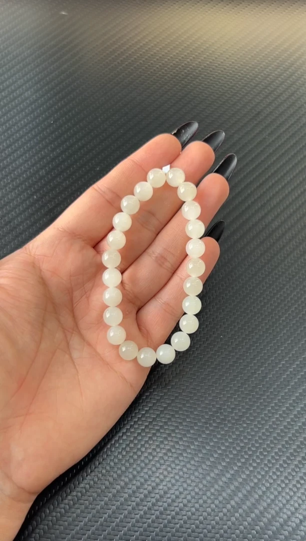 未镶嵌手串和田玉纯***@于田微色差卡8