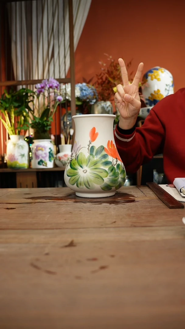 当代高温釉下彩手绘陶瓷餐具