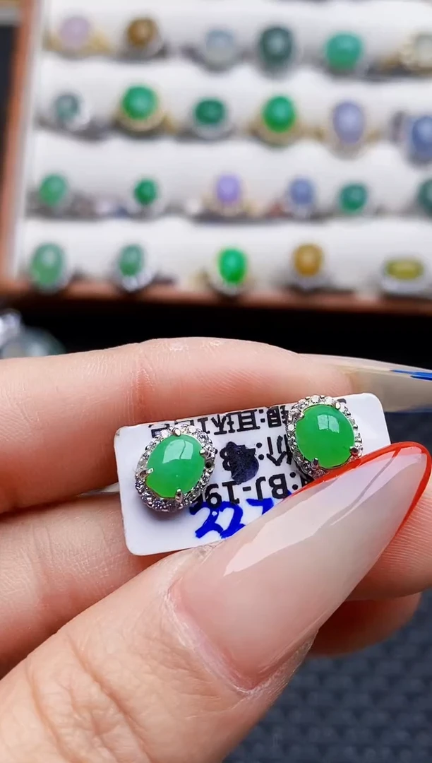 银S925镶嵌戒指翡翠6816