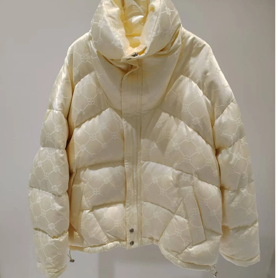 桑蚕丝提花百搭宽松鹅绒服E-1063