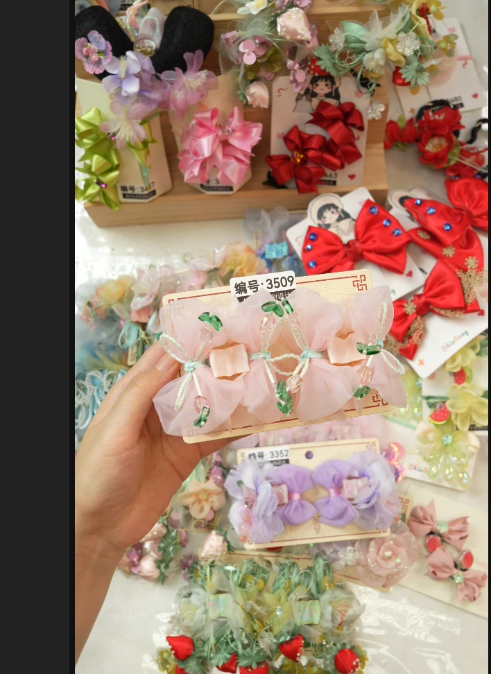饰阿梁3509郁金香中抓头饰儿童小女孩发夹发饰可爱甜美百搭手工
