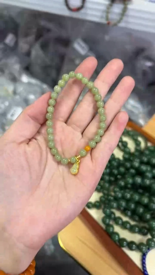 【闪购商品】和田玉手链未镶嵌和田玉葫芦设计款手链[0578]