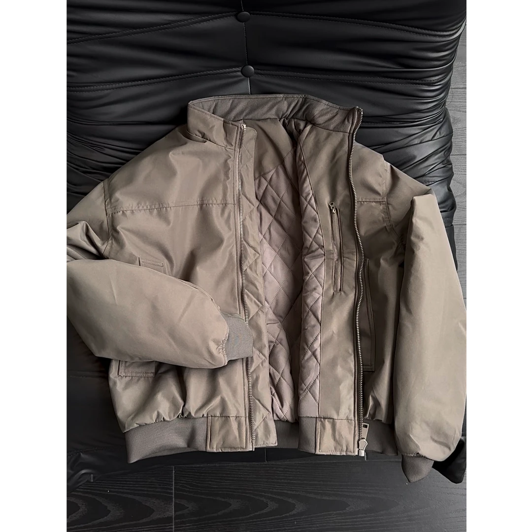 cleanfit美式教练飞行夹克棉服男冬季加厚棉衣高级感立领工装外套