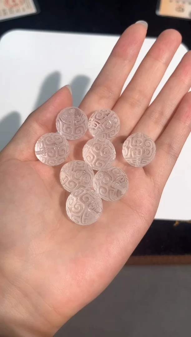 水晶手链未镶嵌39号白水回纹珠单颗配件18mm