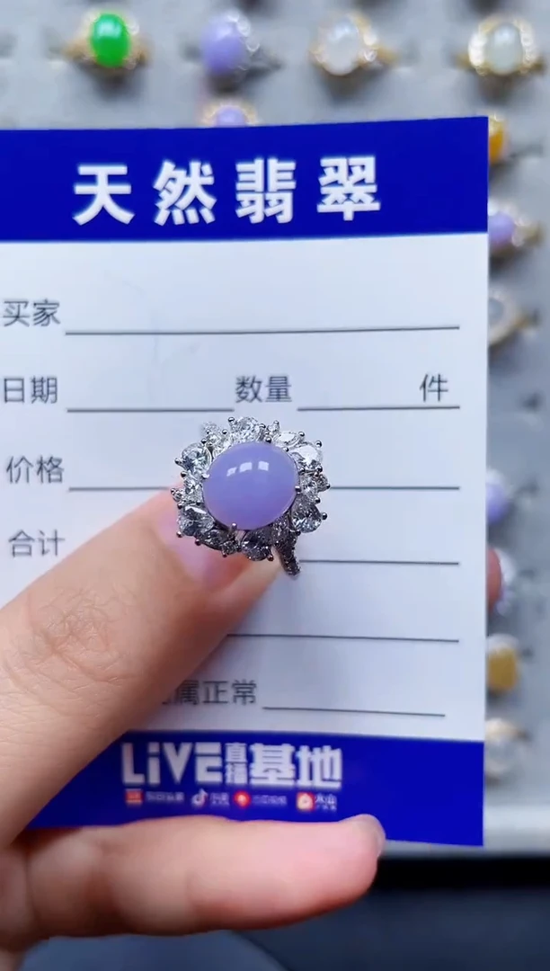 翡翠戒指银S925镶嵌44