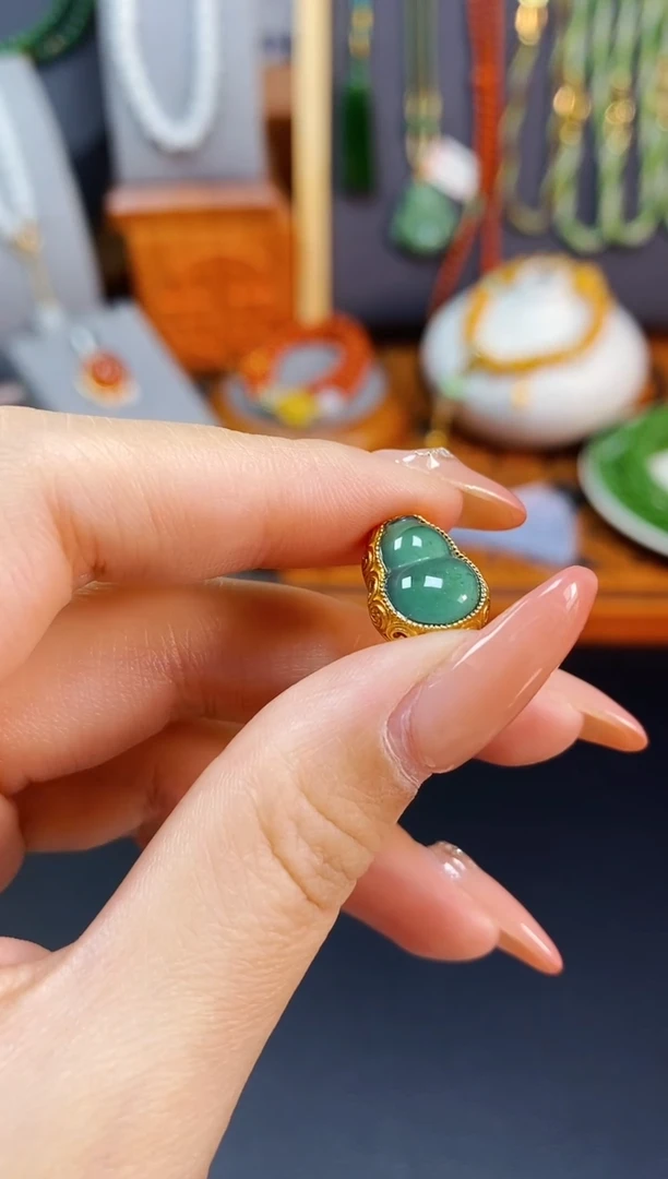 颈饰银S925镶嵌翡翠蓝水葫芦DIY颈饰配件