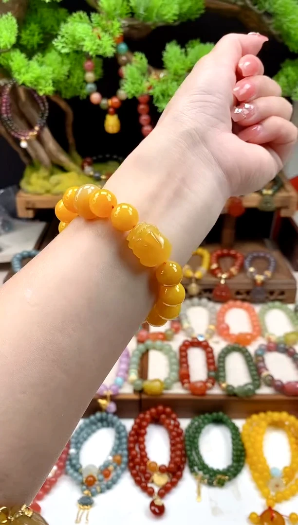 未镶嵌玛瑙手饰黄玛瑙12mm