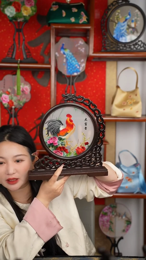 刺绣绣花摆件摆台