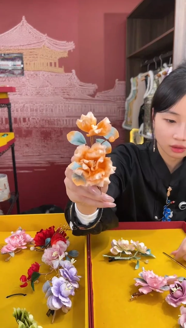 【闪购商品】刺绣非遗绒花（发饰）