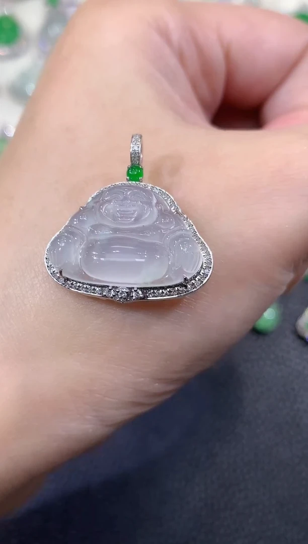 吊坠(不含链)18K金镶嵌翡翠A30  多样性发货一件