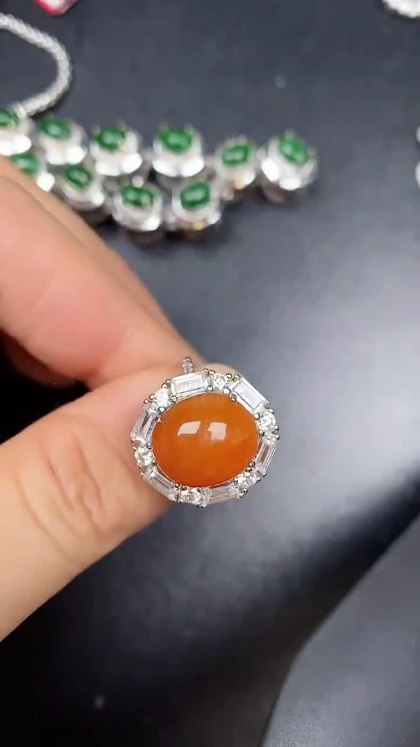 银S925镶嵌戒指翡翠1800