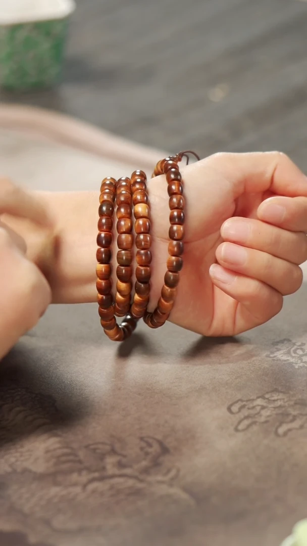 【闪购商品】柏木（崖柏）木雕陈化精品黑油直切7mm8mm108颗