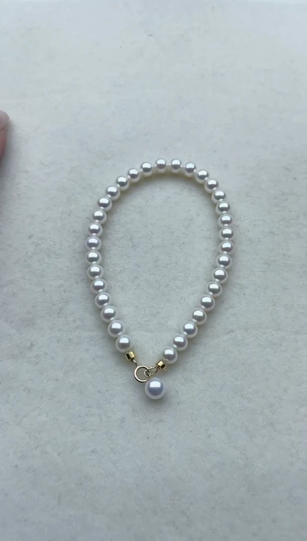 【闪购商品】淡水珍珠手链18K金镶嵌Y102-16手围
