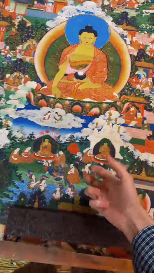 装裱画精品手绘唐卡链接--A176释迦摩尼