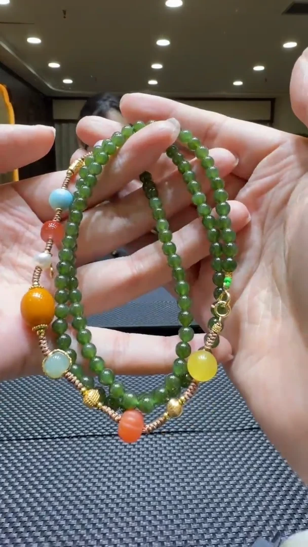 颈饰未镶嵌和田玉项链3-4mm