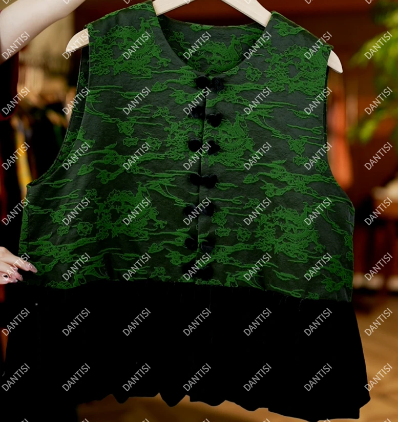 柳含烟《非遗美学》T1726复古中式盘扣气质国风马甲