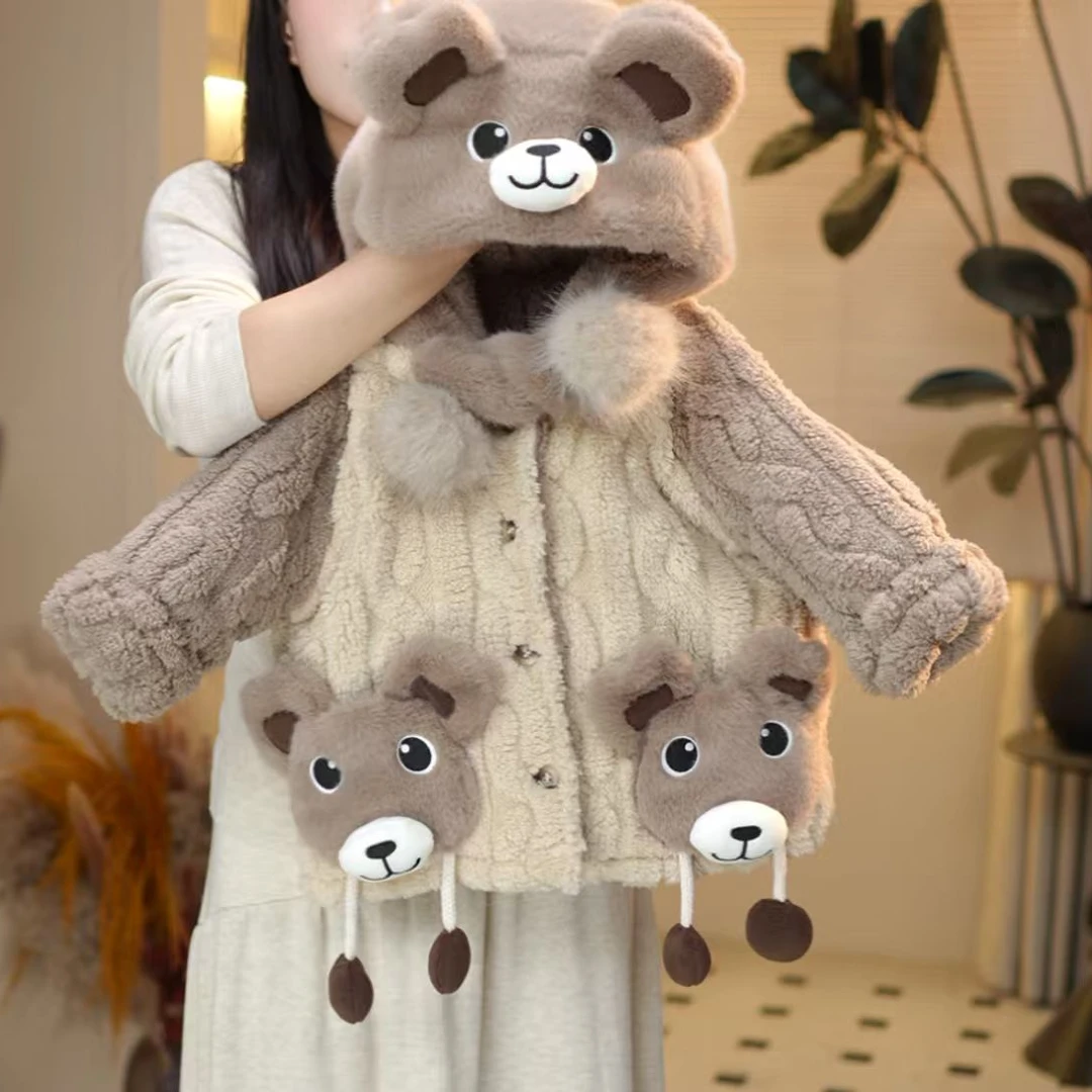 2025款冬季儿童卡通加绒加厚保暖可爱宝宝家居服套装25Y266