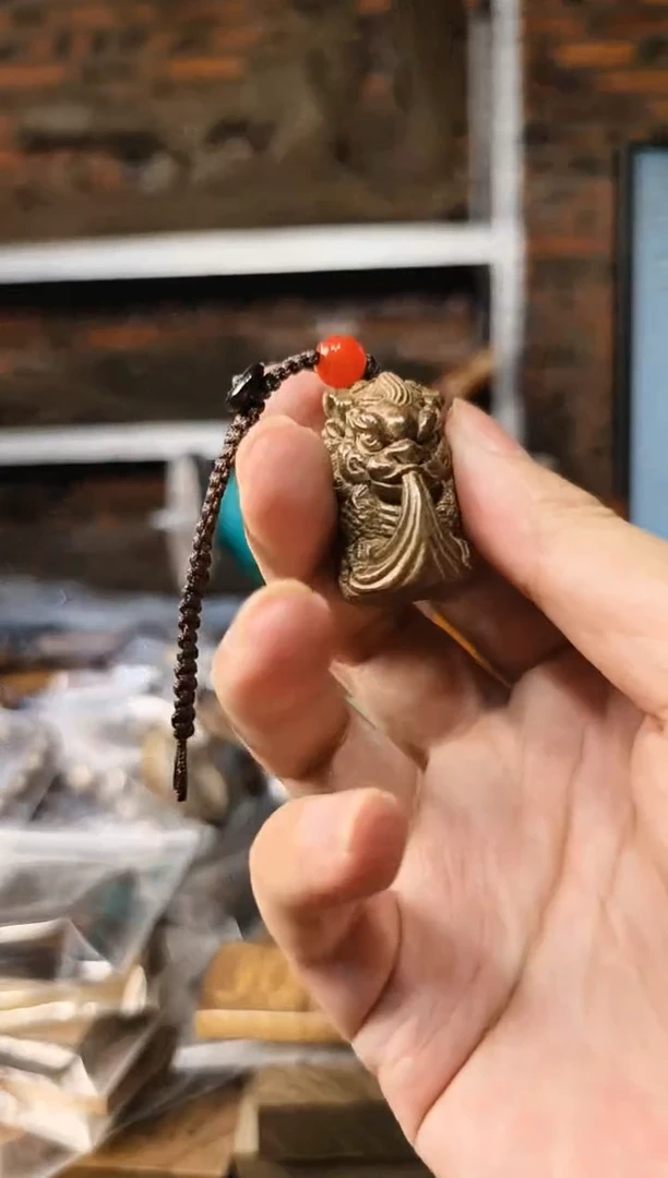 楠木（金丝楠）把件龙溪水钥匙扣