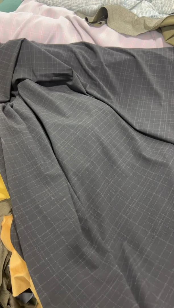 上新！5米25.8元 黑色暗纹格 麻棉面料 春秋款 幅宽1.45米左右