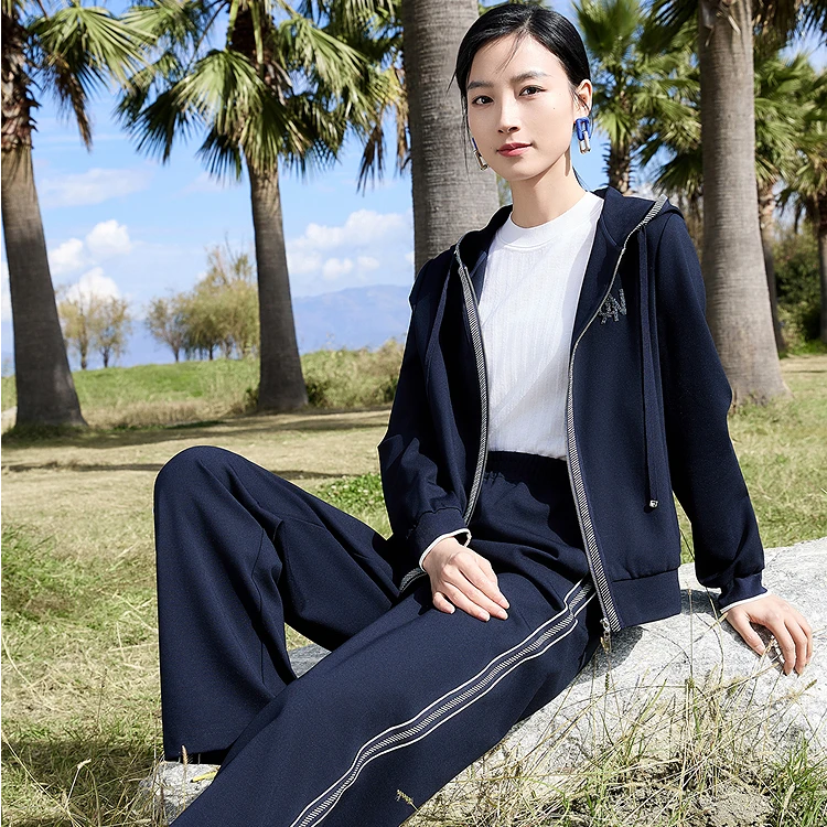 娜尔思纯色连帽长袖外套女2025早春新款上衣NC00779Q7