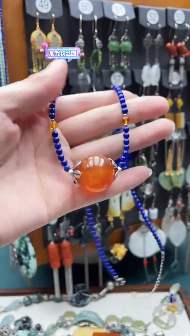 银S925镶嵌颈饰蜜蜡z**t饰品