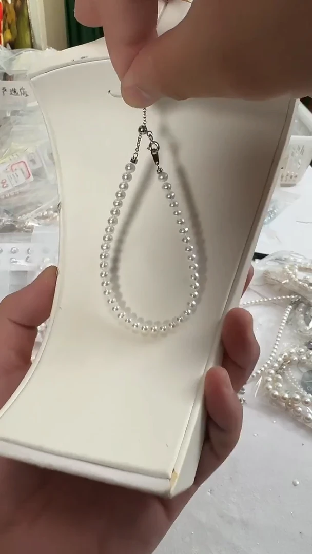 未镶嵌手链淡水珍珠5mm 爱心尾链款