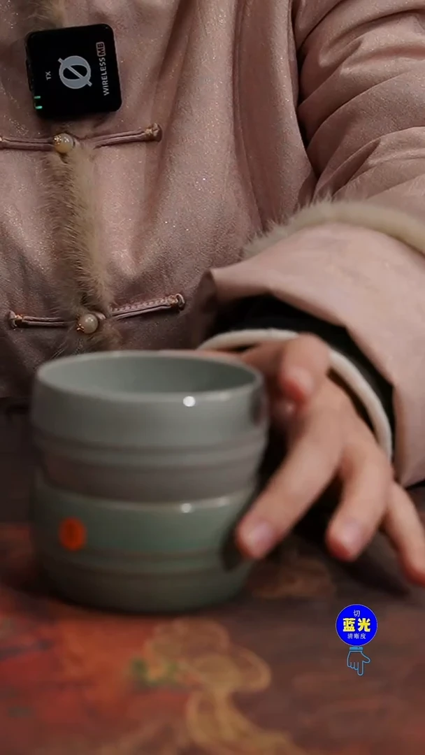 摆件瓷瑕品清凉寺原矿釉鼓腹缸杯一对064