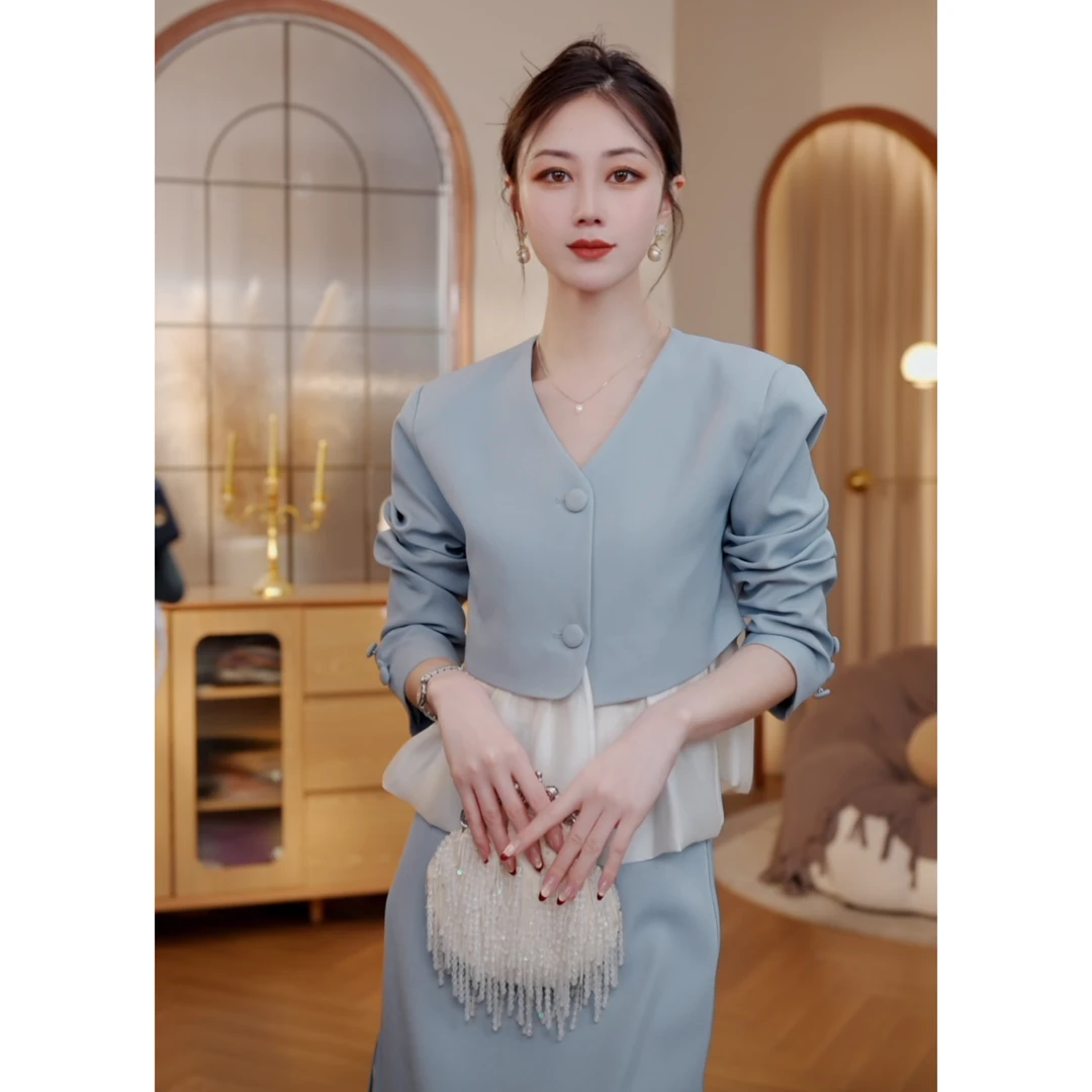 【CICI&GERTCOREL】四时有序 经典黑白拼接西装上衣/半裙WG251T1057