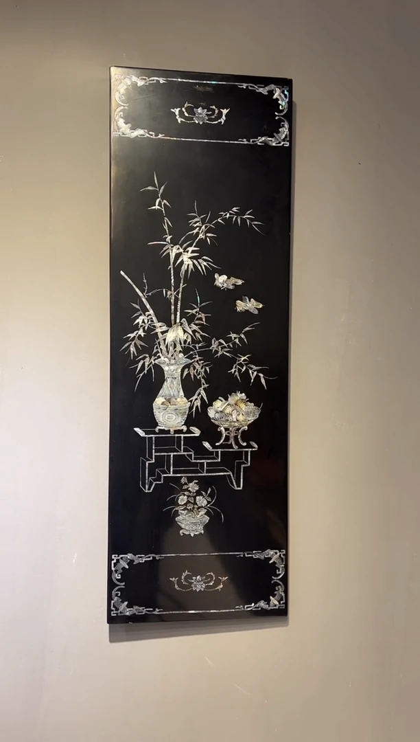 螺钿雕刻 清供挂屏