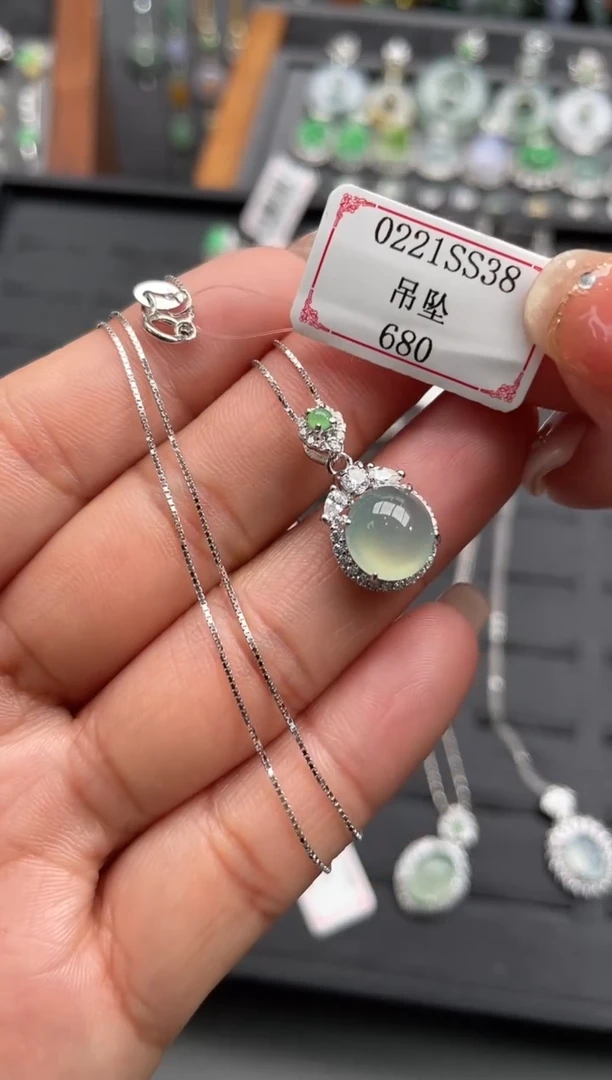 【闪购商品】翡翠颈饰银S925镶嵌0221SS38