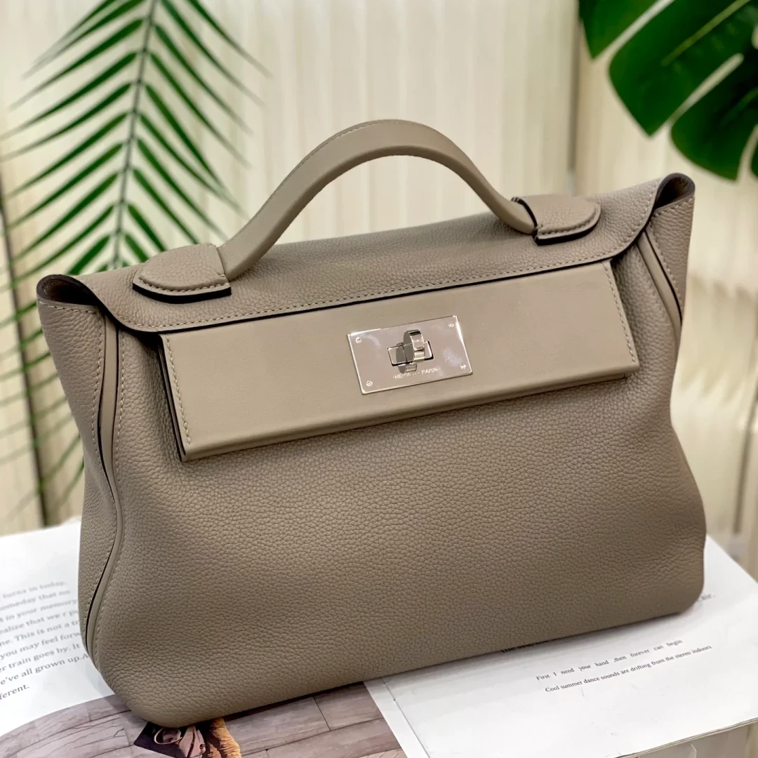 99新 Hermes/爱马仕 【念念】2424 小号 29 银河灰 D刻 银扣包