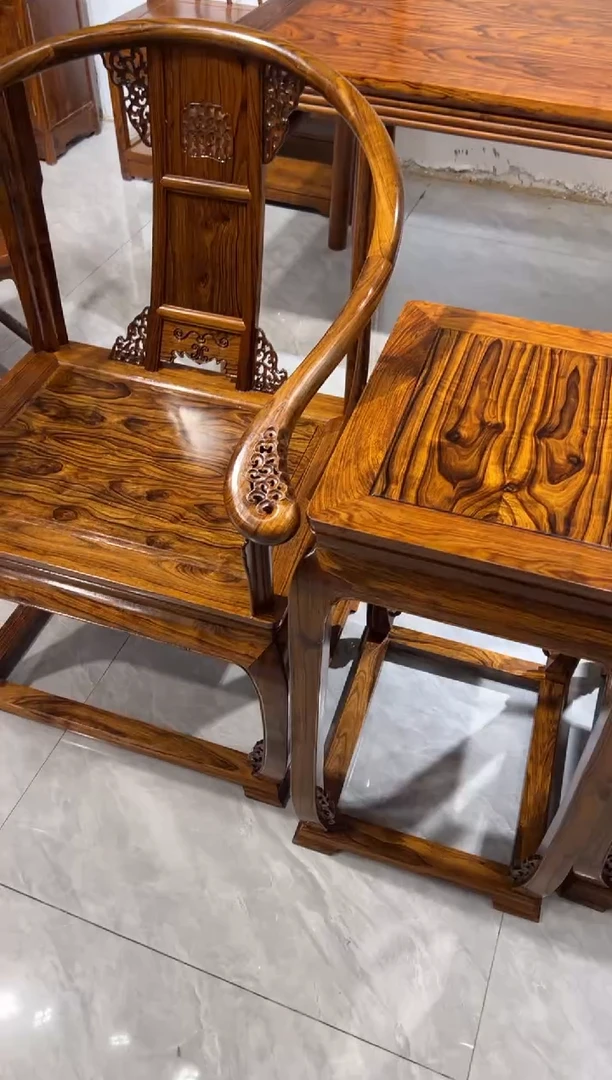 木皇宫椅三件套家具
