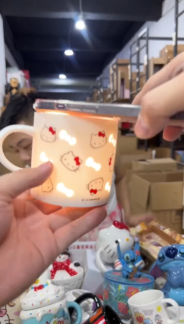 瓷片白色kt镂空水杯