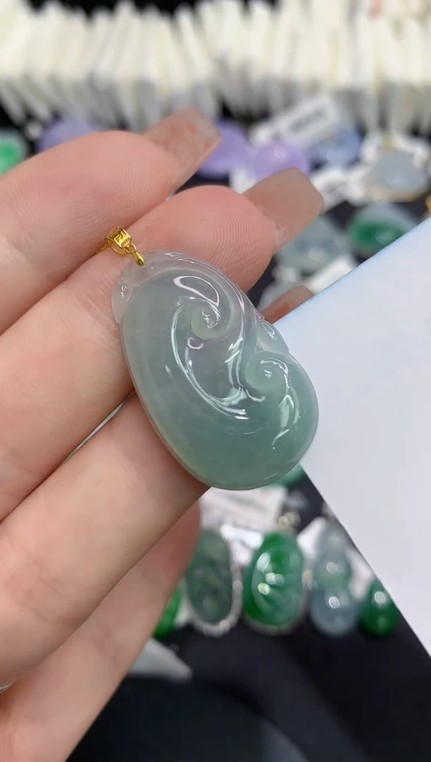 吊坠(不含链)18K金镶嵌翡翠11111111111111