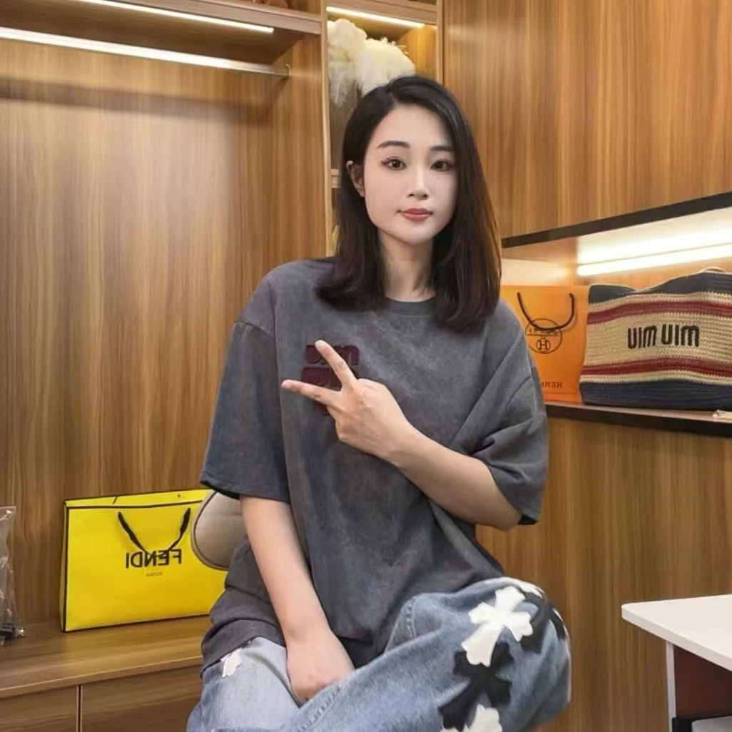 【高端定制23】mm圆领休闲套头短袖 透气T恤 男女同款