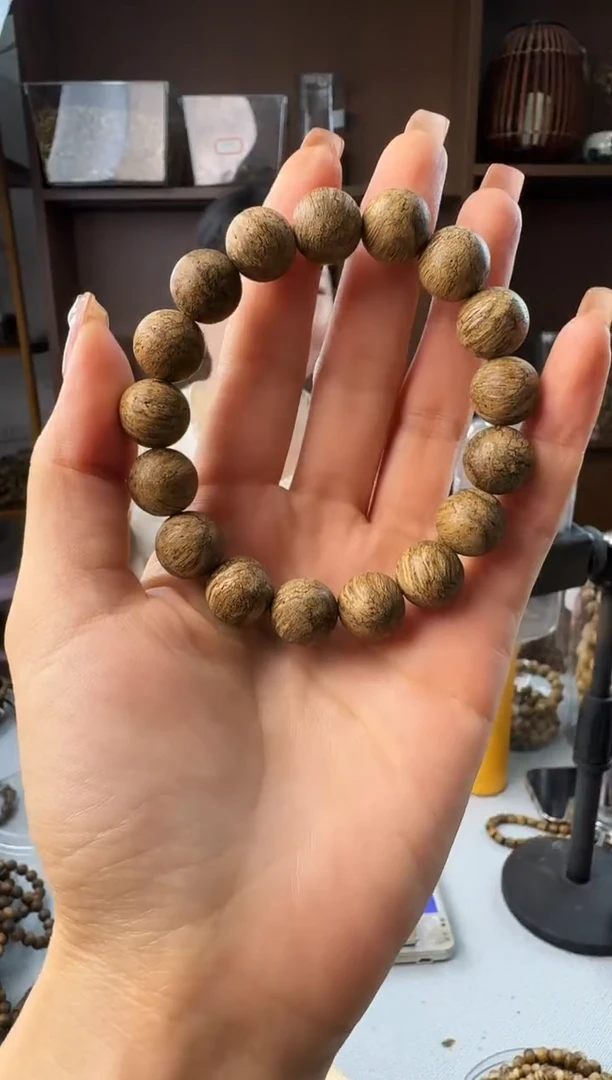 手串沉香1.3保11克柬埔寨圆珠野料多样性发一