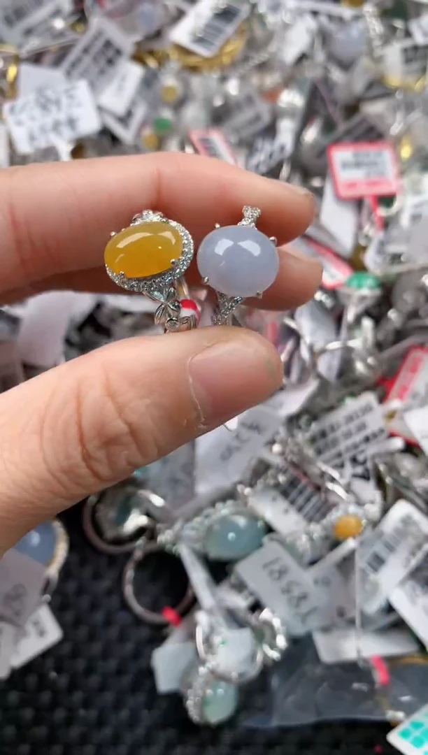 银S925镶嵌戒指翡翠555           4