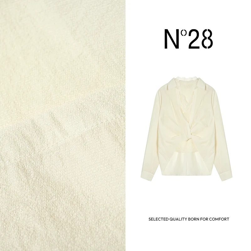 【小小莎】‘戛纳黄昏’N°28夏2025新款衬衫内搭蕾丝休闲时尚气质套装