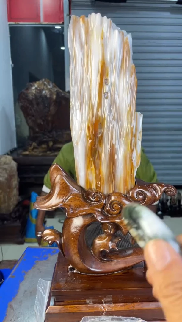 未镶嵌摆件硅化玉45