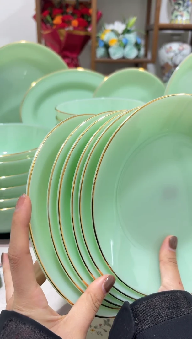 8英寸深盘6个  玉瓷【贝美】