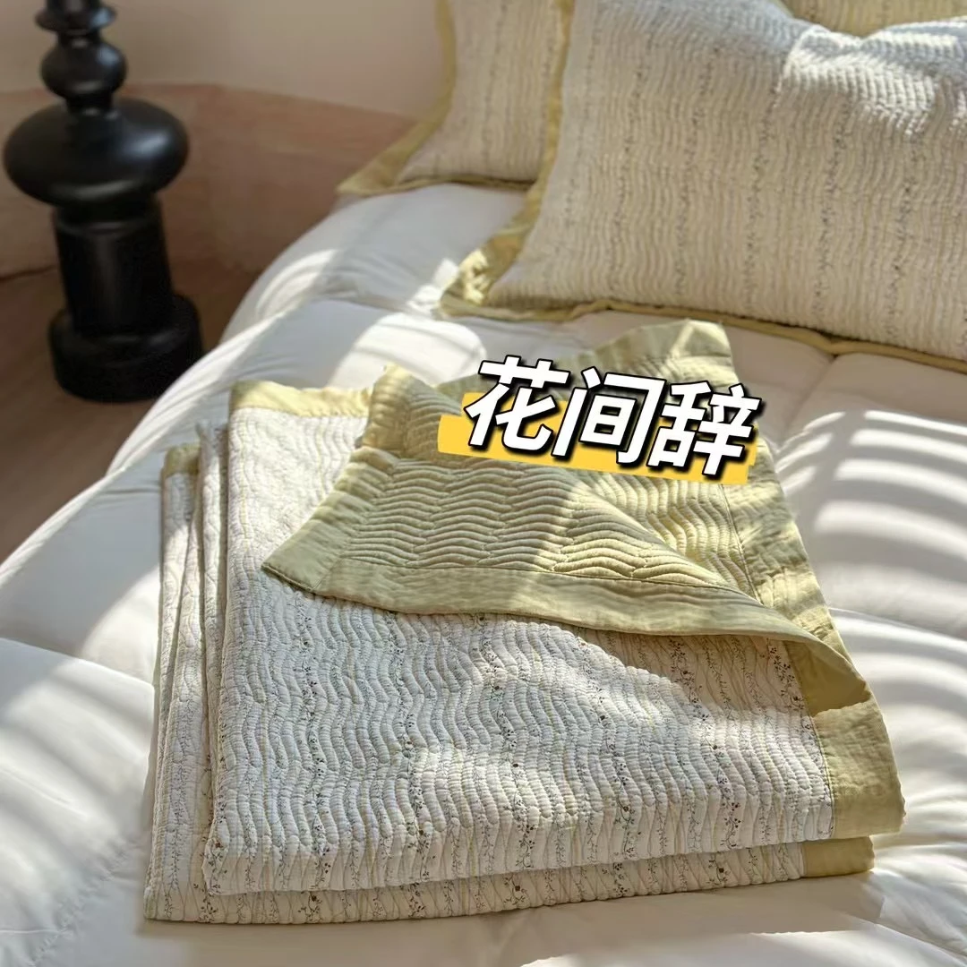 高端双面可用莫代尔床单床盖三件套小碎花夏季家用凉席冰丝可机洗